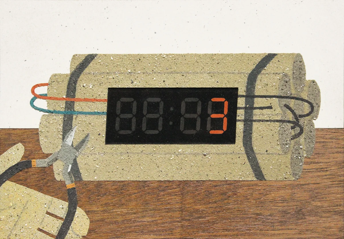 残り3秒の時限爆弾の動線を切る絵